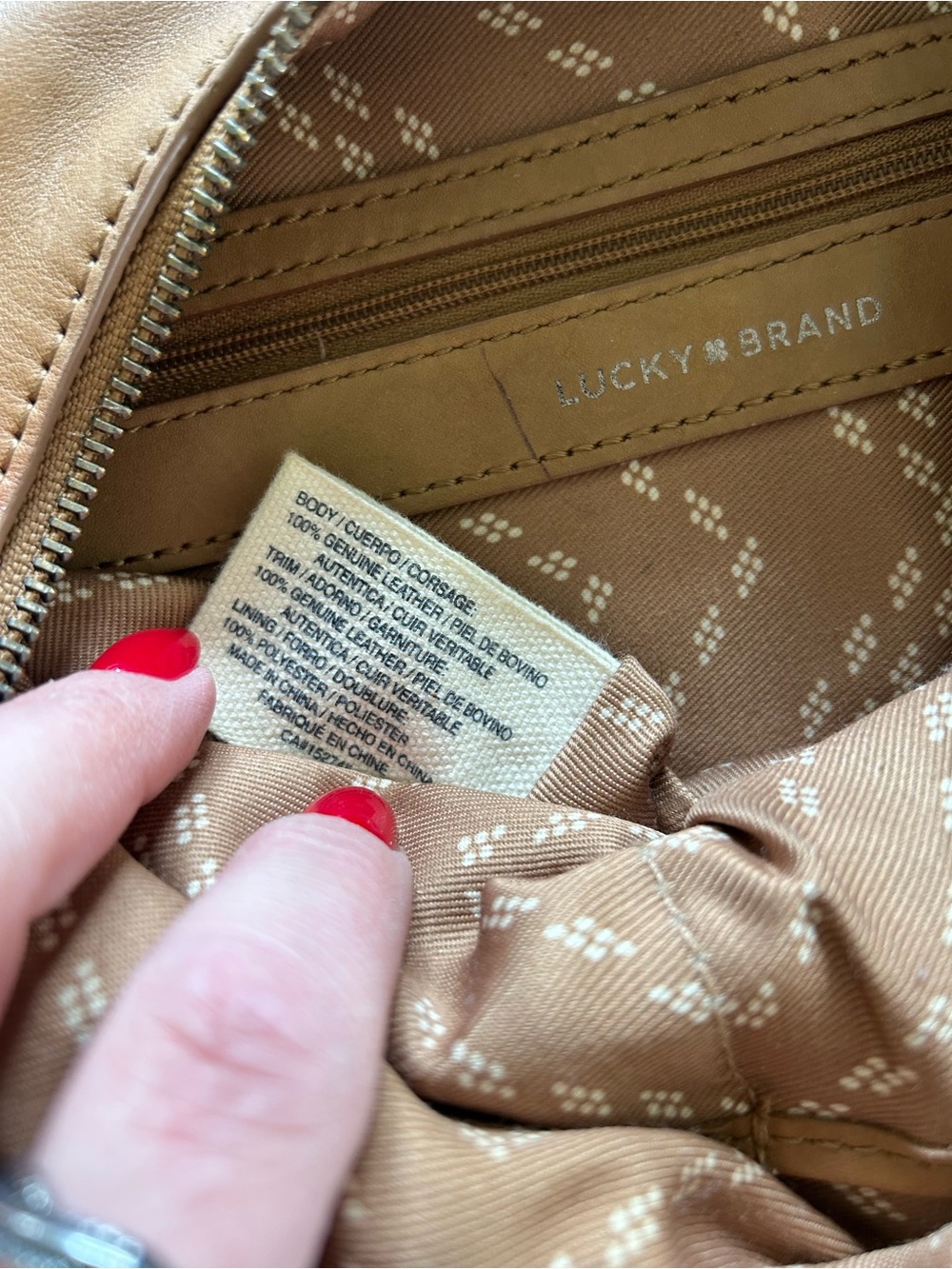 RARE Vintage Lucky Brand Patchwork Hobo Shoulder OR Crossbody Leather & Suede - Picture 9 of 16